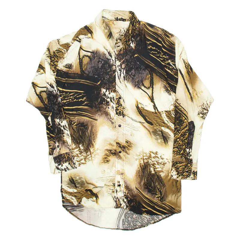 Womens Shirt Black Animal Print Long Sleeve M 1