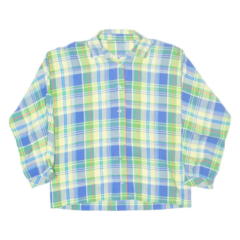 Womens Shirt Blue Check Long Sleeve Xl 1
