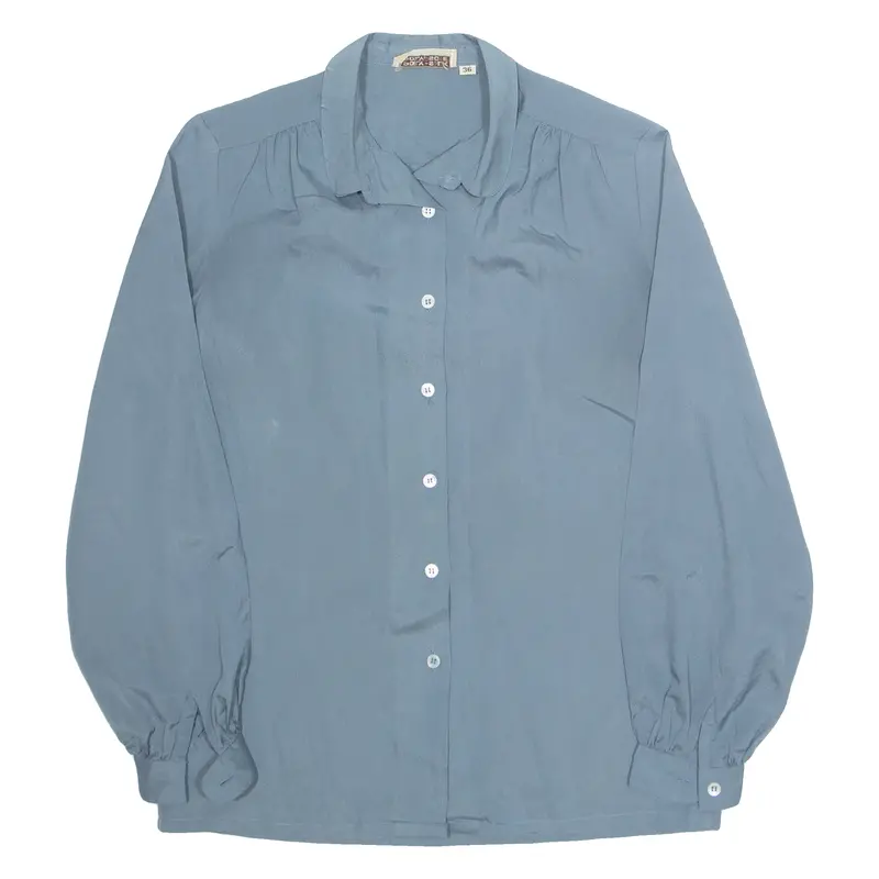 Womens Shirt Blue Collared Long Sleeve M 1