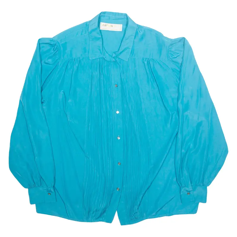 Womens Shirt Blue Collared Long Sleeve Xl 1