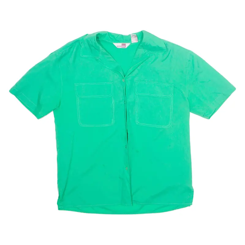 Womens Shirt Green Collared L 1