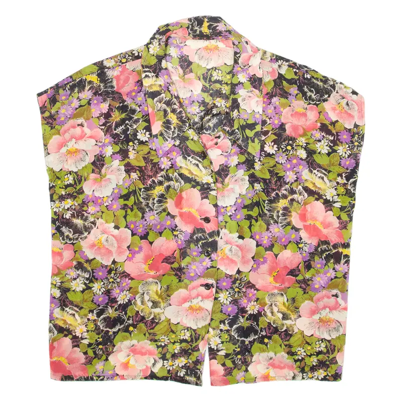 Womens Shirt Green Floral Sleeveless L 1