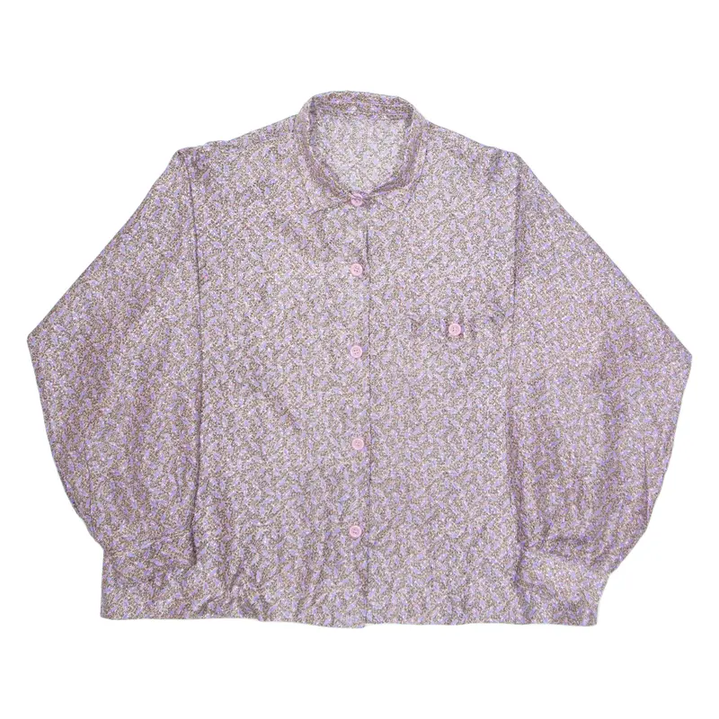 Womens Shirt Purple Floral Long Sleeve L 1