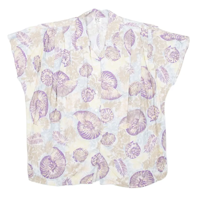 Womens Shirt Purple Viscose Floral L 1