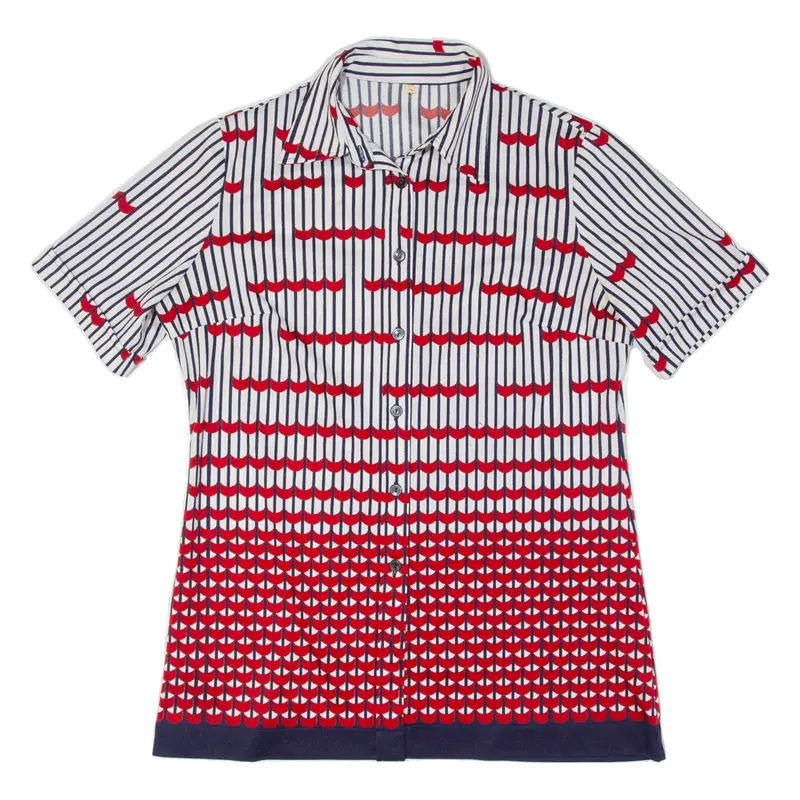 Womens Shirt Red Crazy Pattern S 1