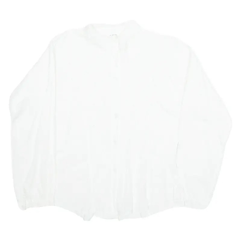 Womens Shirt White Collared Long Sleeve M 1