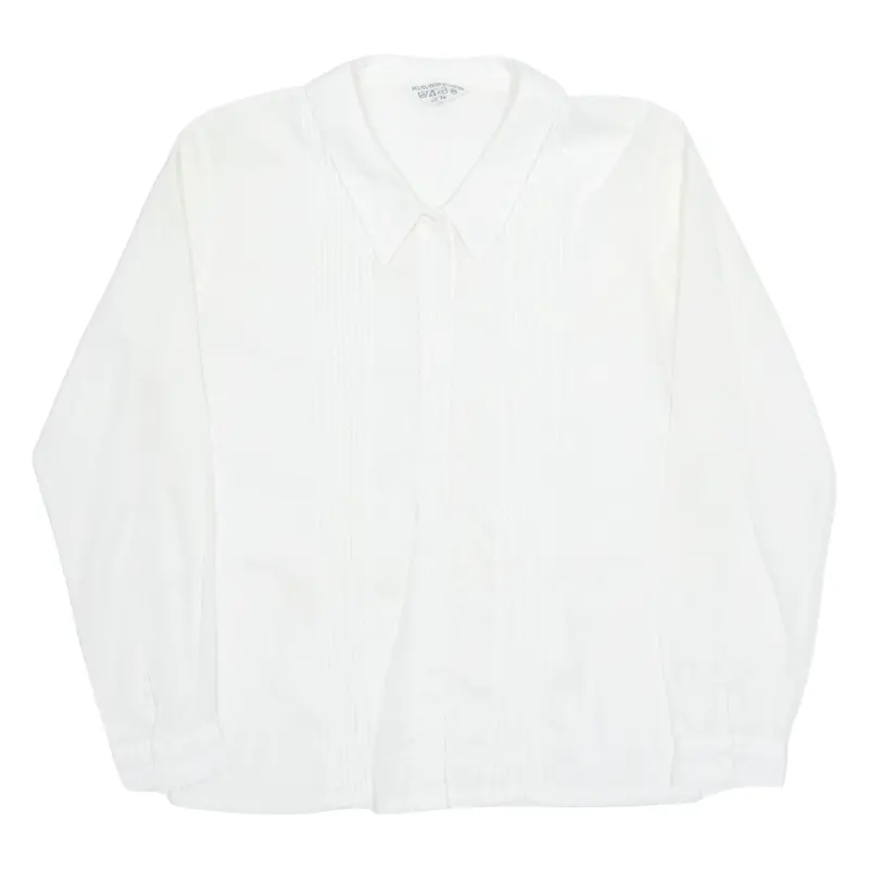 Womens Shirt White Collared Long Sleeve M 1