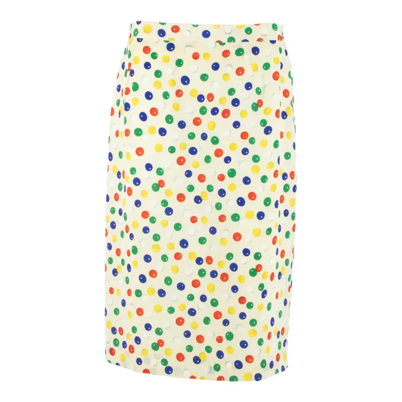 Womens Straight Skirt Beige Knee Length Spotted L 1