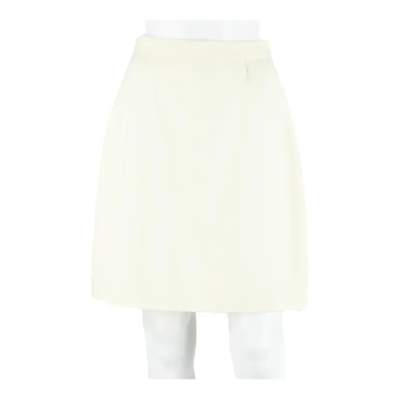 Womens Straight Skirt Cream Short S 1