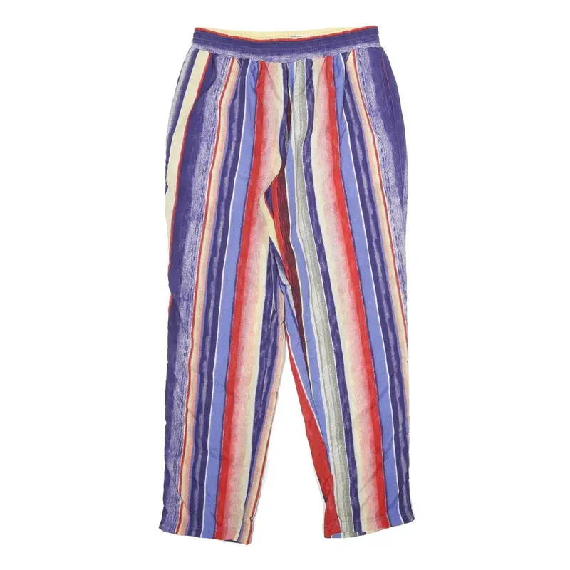 Womens Striped Multi-Coloured Joggers M W28 L32 Relaxed Tapered Polyamide Casual 1