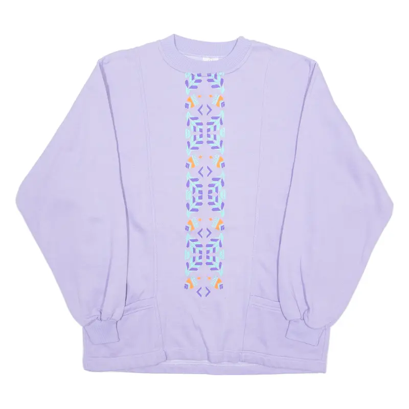 Womens Sweatshirt Purple Crew Neck L 1