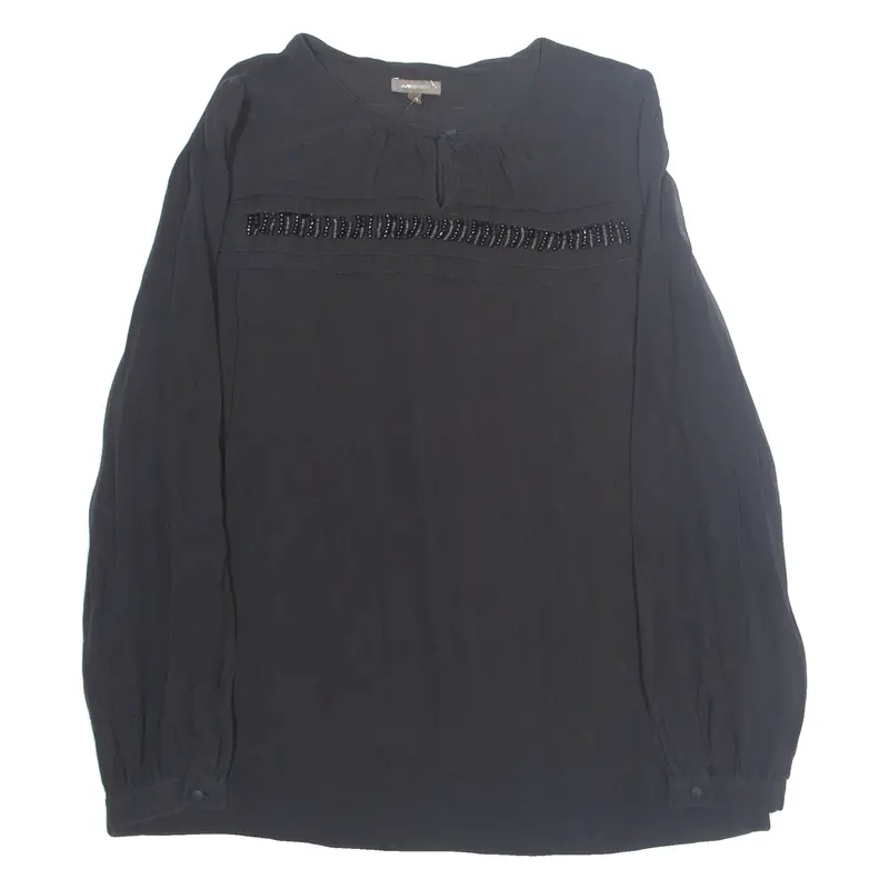 Womens Top Black Long Sleeve M 1