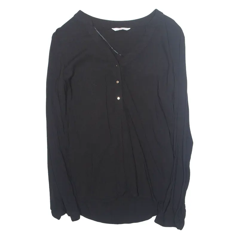 Womens Top Black V-Neck Long Sleeve M 1