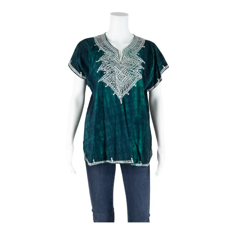 Womens Top Green V-Neck M 1