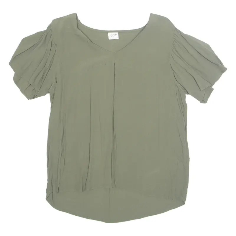 Womens Top Green V-Neck Viscose L 1