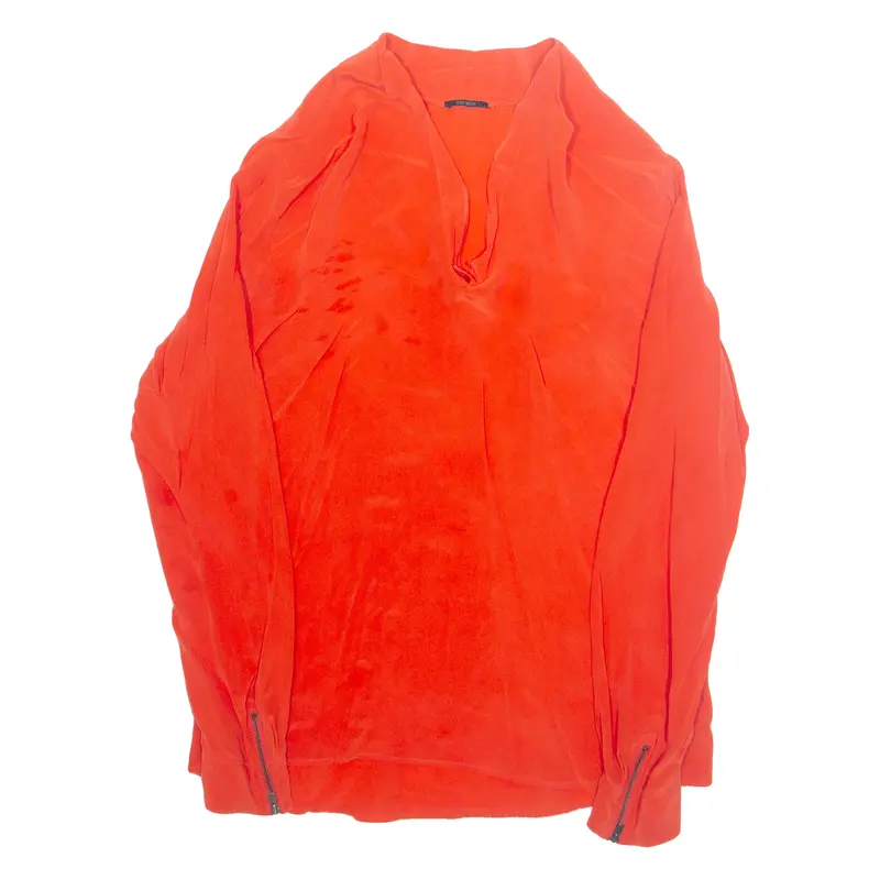 Womens Top Red V-Neck Long Sleeve M 1