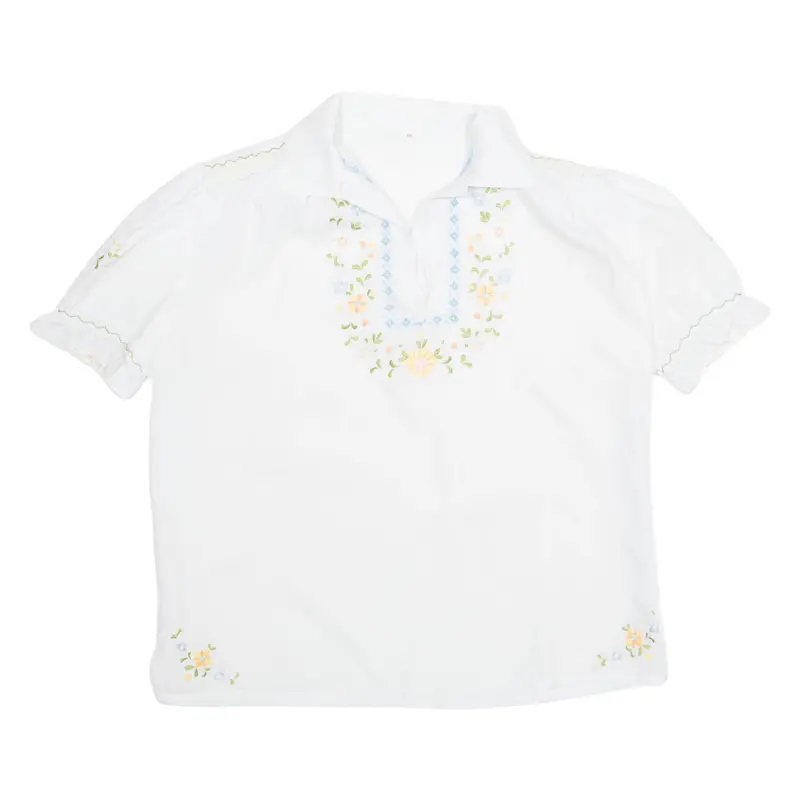 Womens Top White Collared M 1