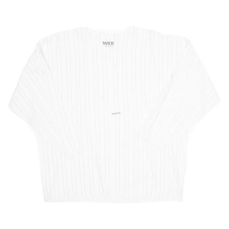 Womens Top White Long Sleeve Striped L 1