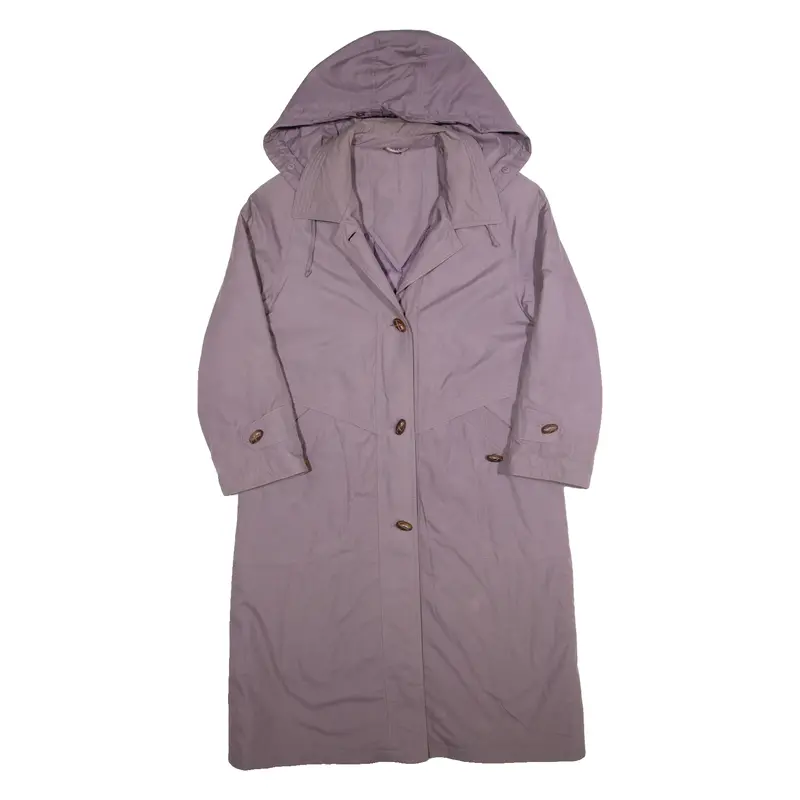 Womens Trench Coat Purple 90S Hooded Uk 10 1