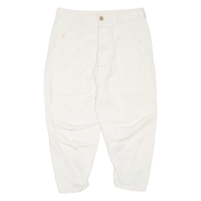 Womens Trousers White Regular Tapered W34 L22 1