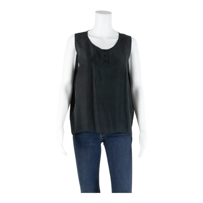 Womens Vest Black Sleeveless L 1