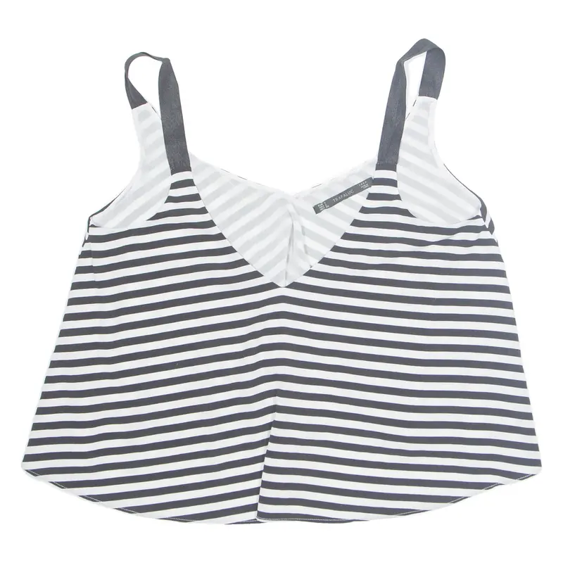 Womens Vest Black Sleeveless Striped S 1