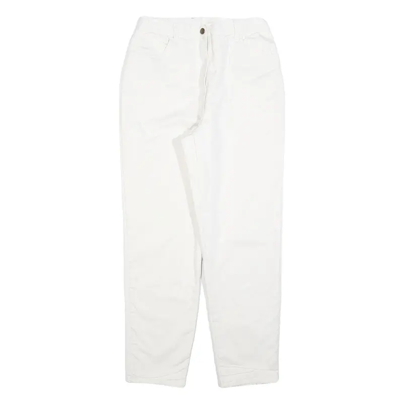 Womens White Regular Fit Straight Leg Denim Cotton Blend Jeans W28 L30 Casual 1