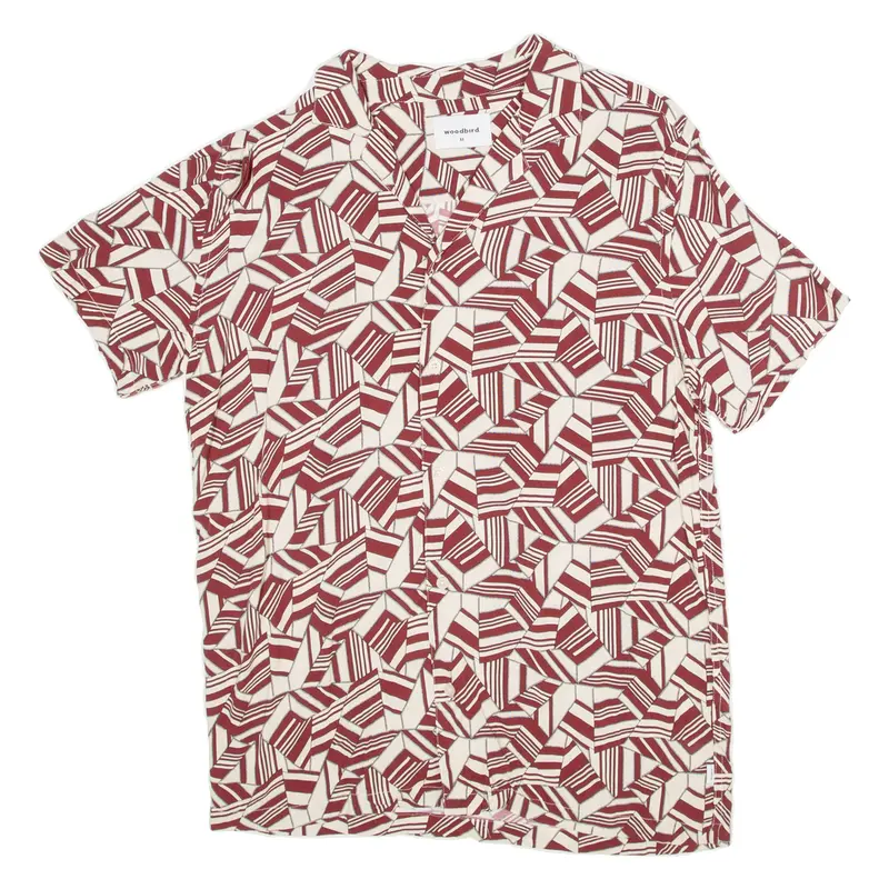 Woodbird Mens Shirt Red Crazy Pattern M 1