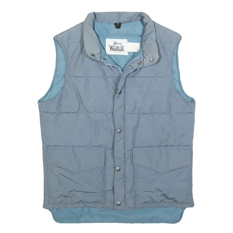 Woolrich Boys Blue Light Blue Puffer Jacket L Polyester Zip Sleeveless Outdoor 1
