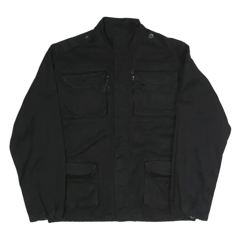 Woolrich Mens Black Jacket M Polyester Blend Zip Military Utility 1
