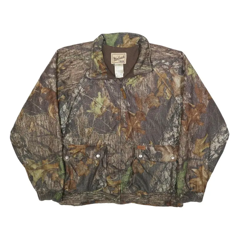 Woolrich Mens Brown Green Polyester Zip Jacket L Camouflage Outdoor Casual 1