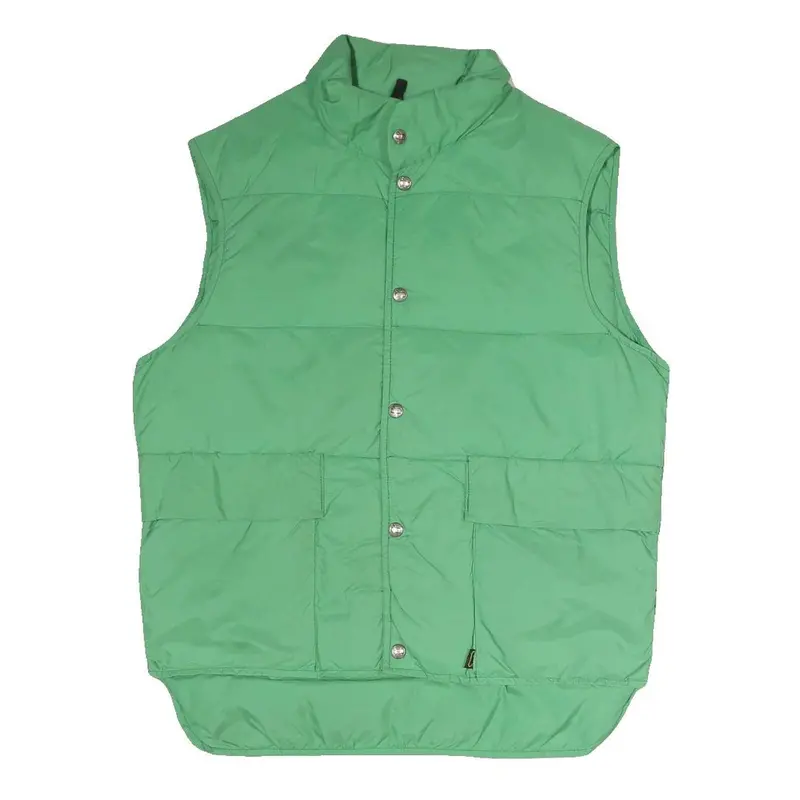 Woolrich Mens Green Button Jacket S Polyester Blend Plain Sleeveless Outdoor 1