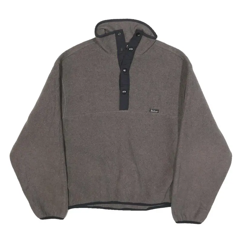Woolrich Mens Grey Plain Jumper 1/4 Zip Polyester M Casual Comfortable Outerwear 1