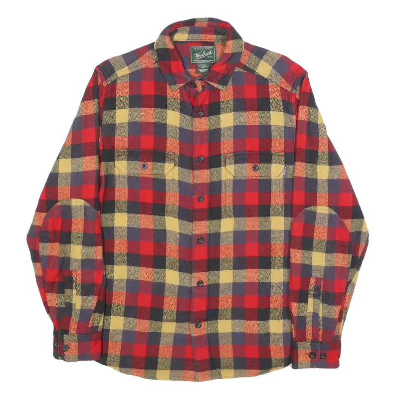 Woolrich Mens Red & Yellow Checked Cotton Shirt M Casual Flannel Outdoor 1