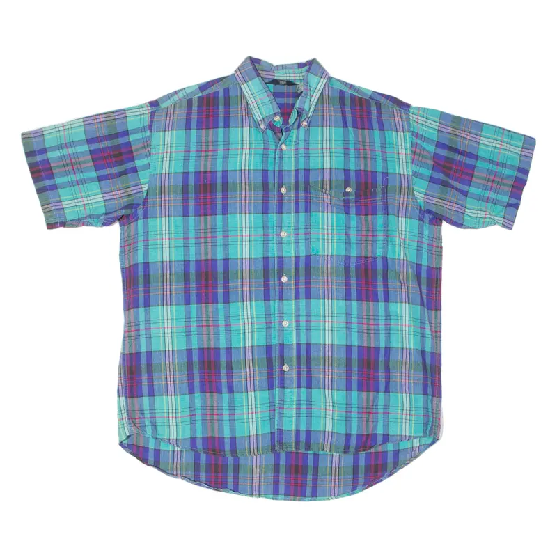 Woolrich Mens Shirt Green Check Short Sleeve Xl 1