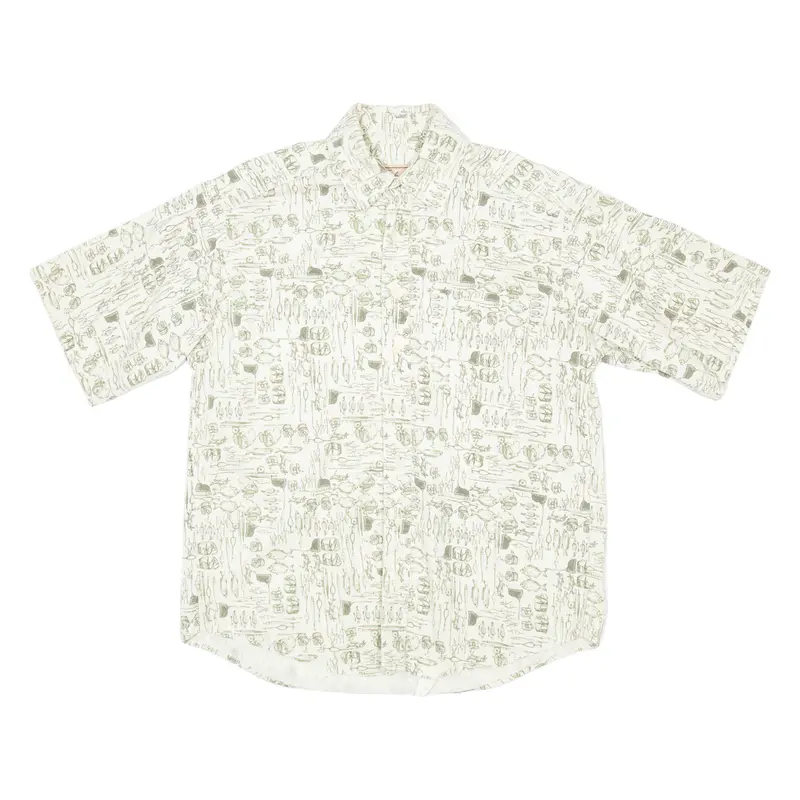 Woolrich Mens Shirt Green Crazy Pattern L 1