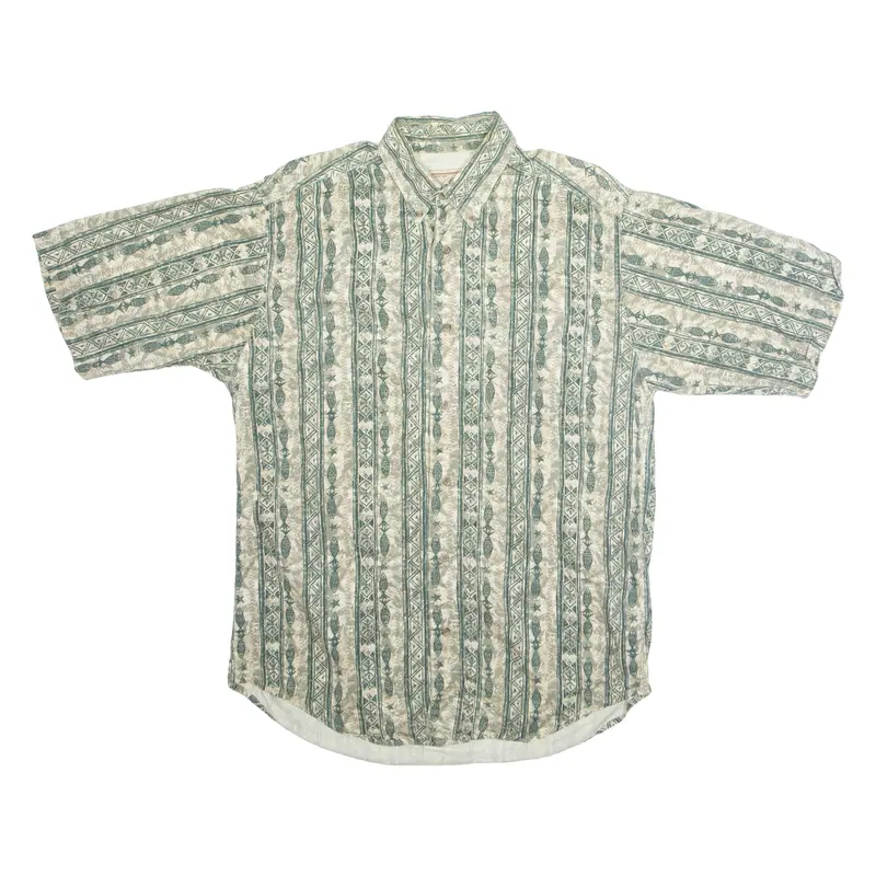 Woolrich Mens Shirt Green Crazy Pattern M 1