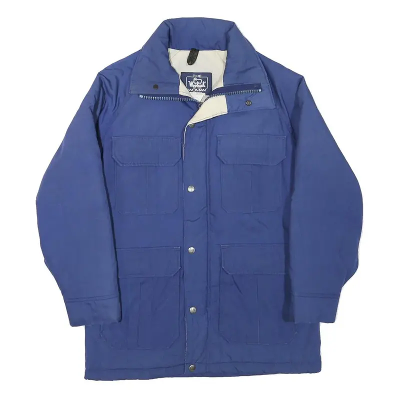 Woolrich Womens Blue Polyester Blend Jacket S Plain Zip Up Classic Outdoor 1