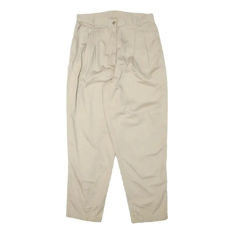 Woolrich Womens Cotton Blend Beige Relaxed Trousers W31 L30 Casual Comfortable 1