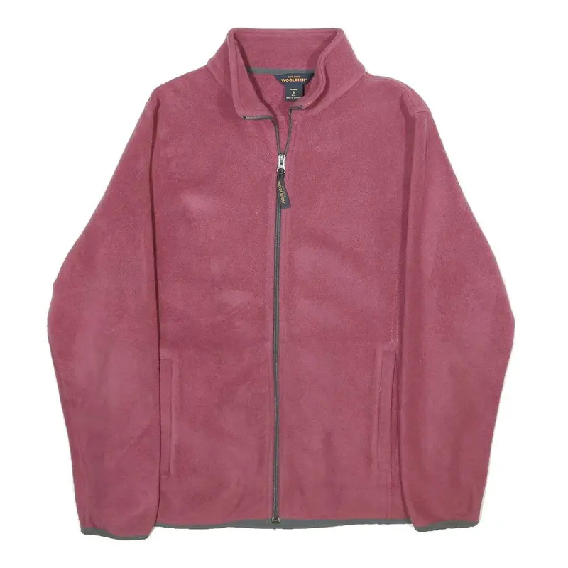 Woolrich Womens Pink Zip Jacket S Polyester Fleece Casual Lightweight 1