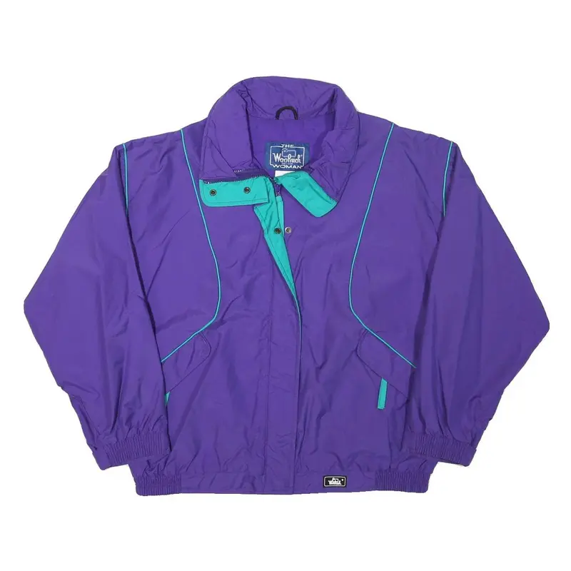 Woolrich Womens Purple & Teal Retro Lightweight Zip Jacket L Polyester 1