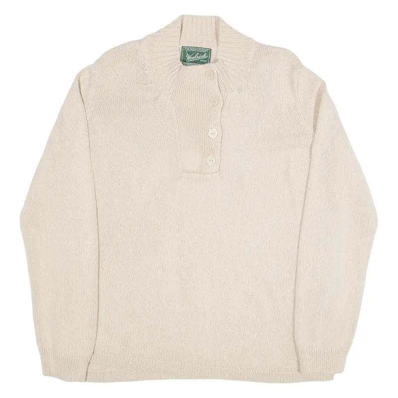 Woolrich Womens Sweatshirt Beige Button Neck Xl 1