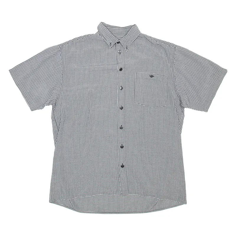 World Of Mens Fashion Mens Shirt Black Viscose Check Xl 1