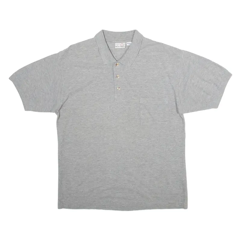 World Off Basic Mens Polo Shirt Grey S 1