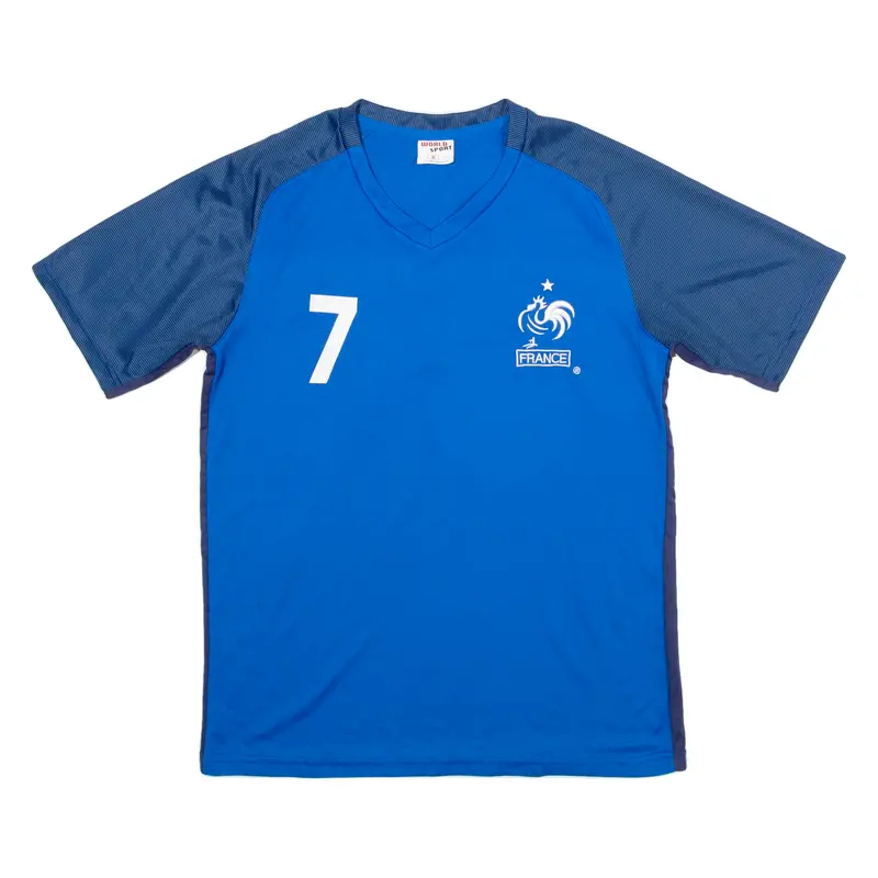 World Sport France Mens T-Shirt Blue L 1
