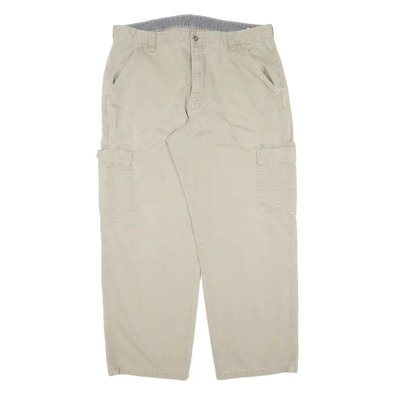 Wrangler Cargo Mens Trousers Beige Loose Straight W36 L30 1