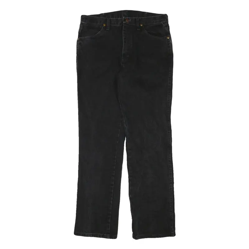Wrangler Mens Black Regular Fit Straight Denim W31 L31 Cotton Blend Zip Jeans 1