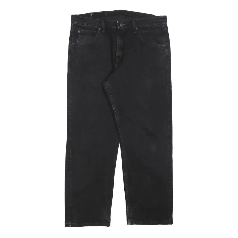 Wrangler Mens Black Relaxed Jeans Denim W33 L27 Comfortable Casual Zip Closure 1