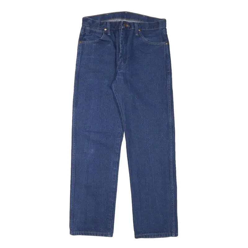Wrangler Mens Blue Regular Fit Straight Denim Jeans W30 L29 Zip Closure Classic 1