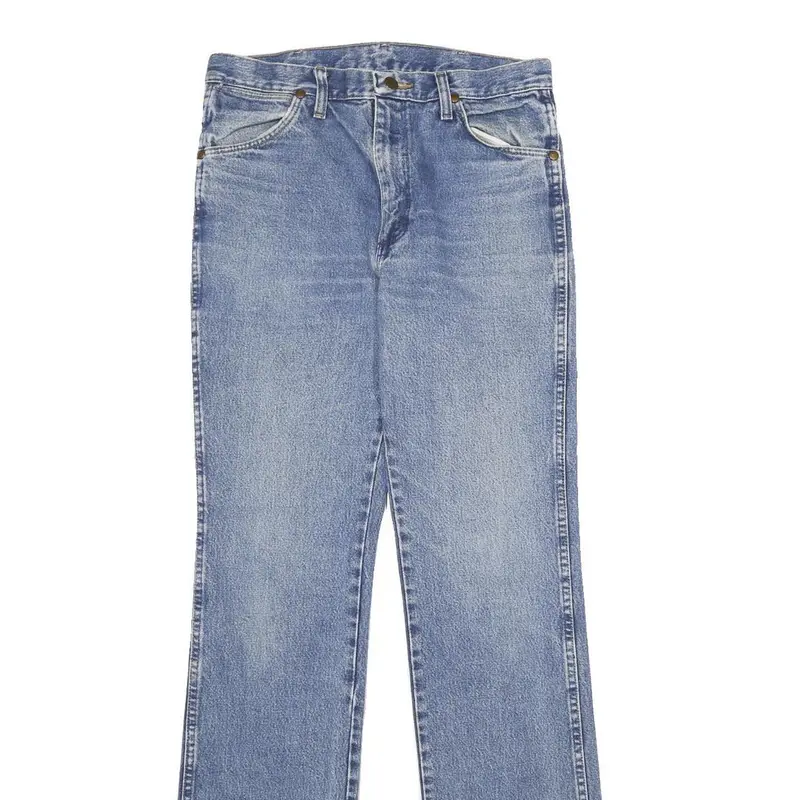 Wrangler Mens Blue Regular Fit Straight Leg Denim W30 L36 Classic Zip Jeans 2